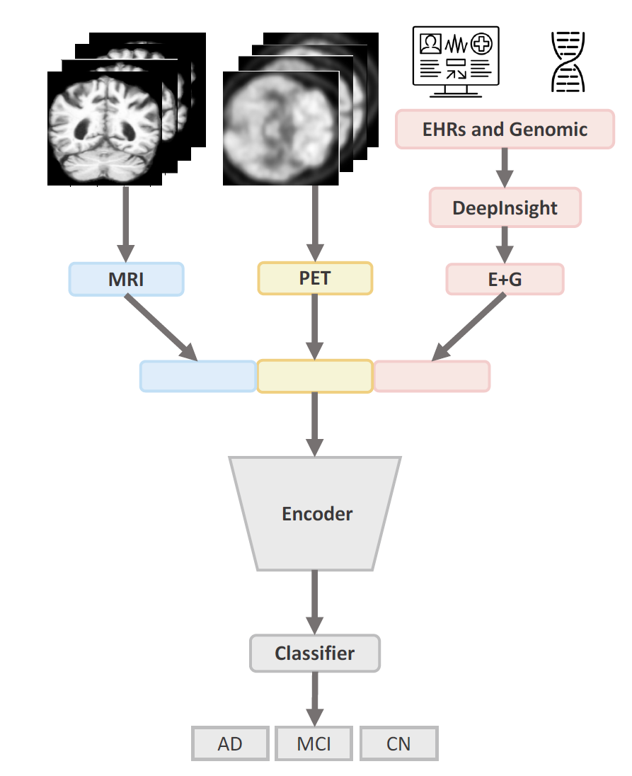 Feature-level fusion architecture with DeepInsight